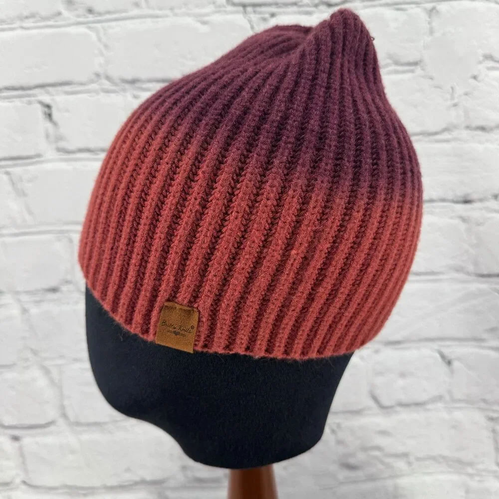 Britt's Knits Double Dip Beanie Rust One Size Hat Ski Cap - Picture 2 of 8